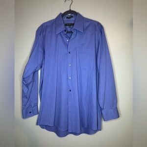 Daniel Gray 100% Cotton Dress Shirt Men's 16 32/33 Blue ButtonDown Made in Korea
